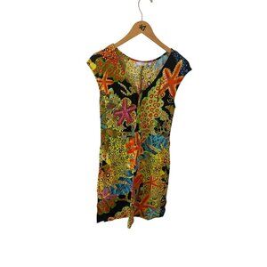 Jams World Women's Starfish Multi Color Sleeveless Sun Dress - Small